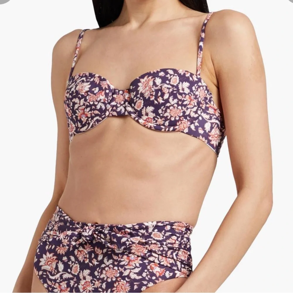 Veronica Beard Dyer Floral Underwire Bikini Beach Vacation Top Size Medium NEW
